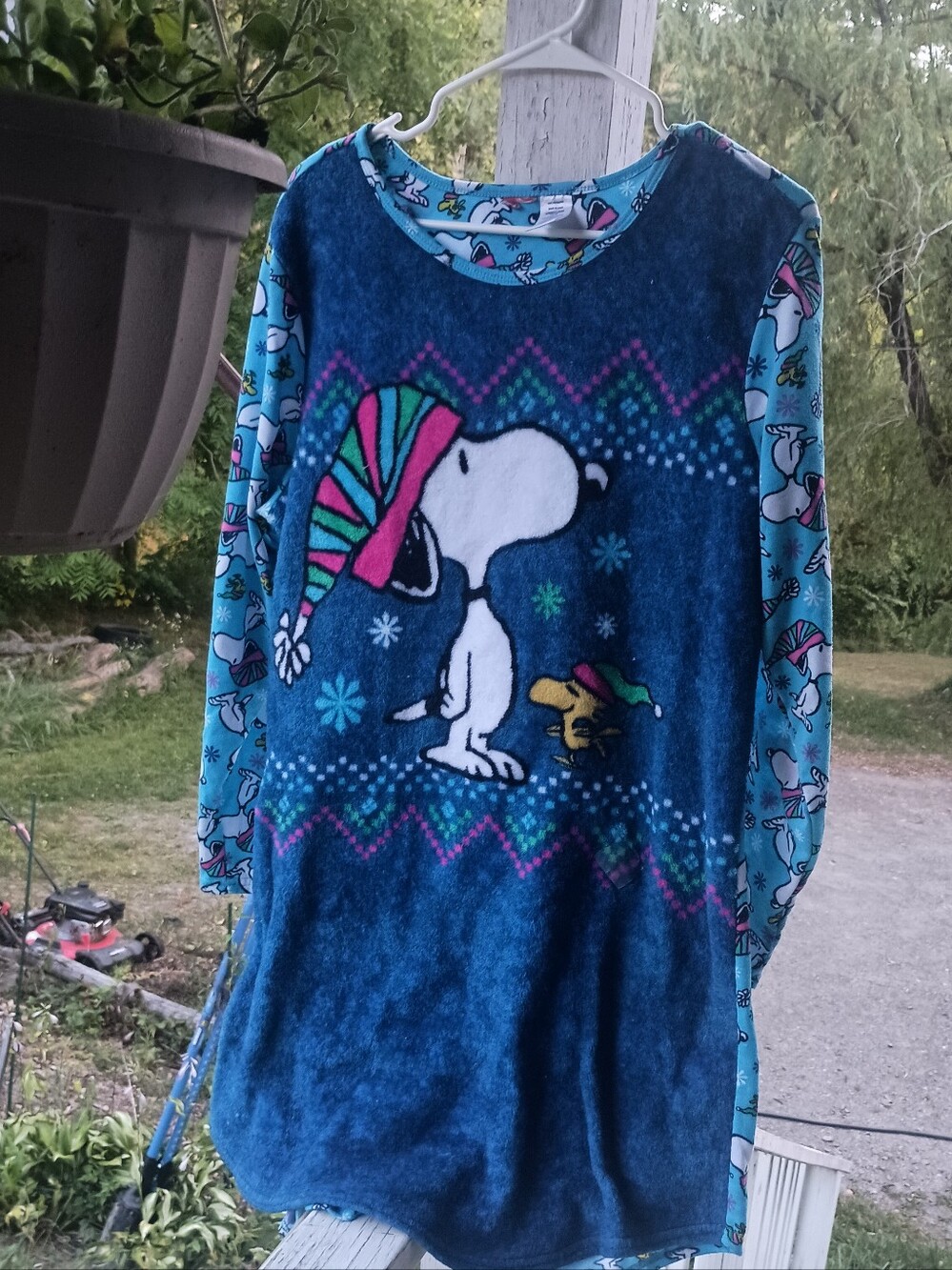Women's Peanuts Snoopy Woodstock Soft Fleece Pajama Night Shirt